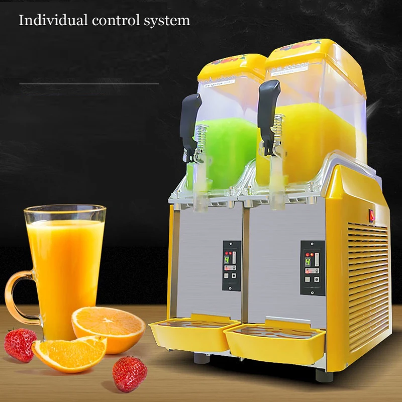 2 Flavor Commercial Ice Frozen Drink Slush Smoothie Maker 2 Bowls Slush Machine Frozen Drink Slushie Machine 3