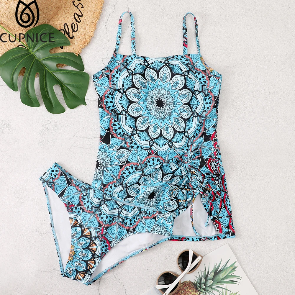 Print 2 Pieces Tankinis Padded Tankinis Shorts Women Underwire