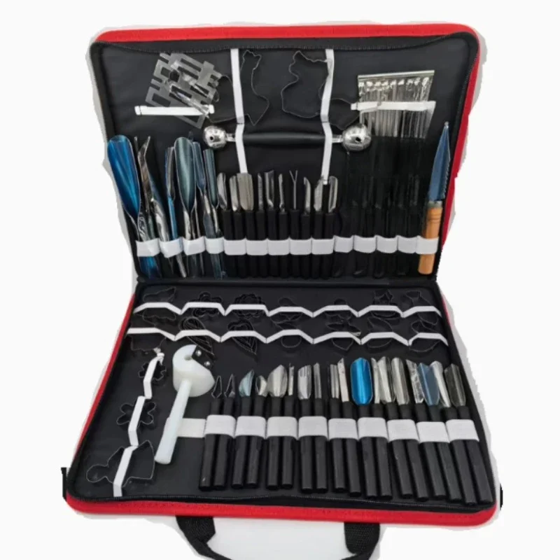 76 pec/Set Multifunctional Portable Vegetable Fruit Food Wood Box Engraving Peeling Carving Garnishing Kitchen Tools Kit Pack