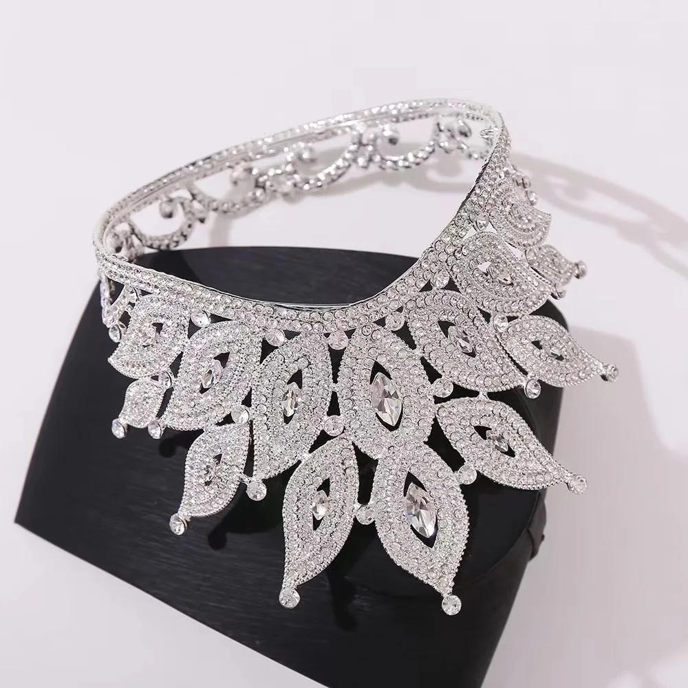 Baroque Bridal Crown Wedding Tiara Crystal Crown Jewelry Hair Accessories Birthday Birthday Party Jade Tiara Fit for Girls