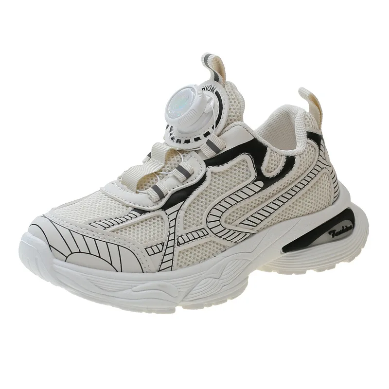 Kids Autumn Sneakers New Baby Boys Girls Sports Shoes Casual Rotating Buckle Mesh Patchwork Breathable Running Non-slip Trainers kids summer sneakers new baby boys girls sports shoes children rotating buckle mesh rubber sole breathable running trainers