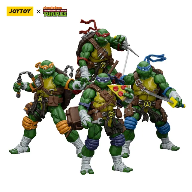 דמות פעולה של צבי הנינג'ה המתבגרים JOYTOY בגודל 1:18 1