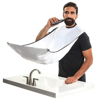 Grembiule da barba maschile Barba Catcher Cape Cura Bavaglino Viso Capelli rasati Bavaglini per adulti Rasoio Pulizia Parrucchiere per uomo Grembiule pulito Regalo