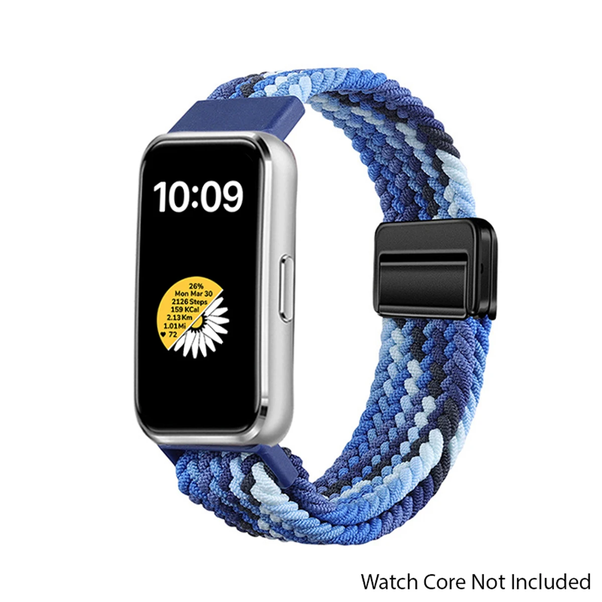 Braided Nylon Strap with Magnetic Buckle - Adjustable and Comfortable Watchband