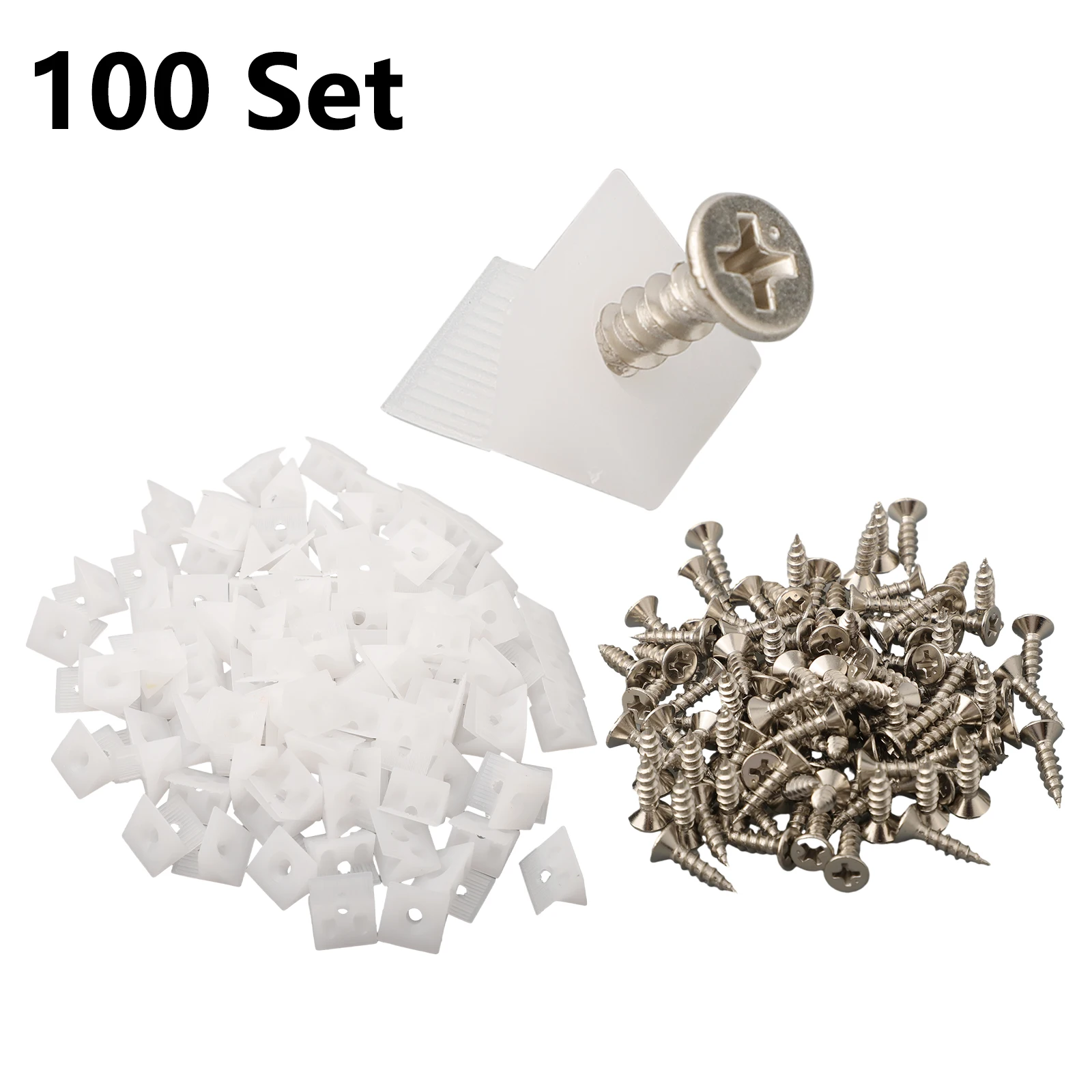 100 X Repair Fixing Drawer Chest Bottom Sagging Support Mending Wedge Screw Home Hardware Bracket 15*13*9mm Bevel Plate Support