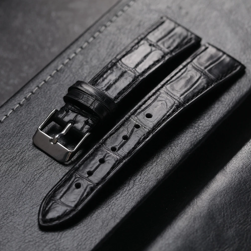 Discount Classic Crocodile Leather 22 mm Watch Band Replacement 54661-STC-00300_K0008119 main image 0