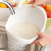 1pc - Plastic Drain Basket Filter, Rice Bowl, Drain Basket, Fruit Bowl, Laundry Basket, Handle, Home Kitchen Organizer 5