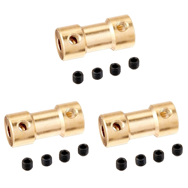 

3X RC Airplane 3Mm To 5Mm Brass Motor Coupling Shaft Coupler Connector