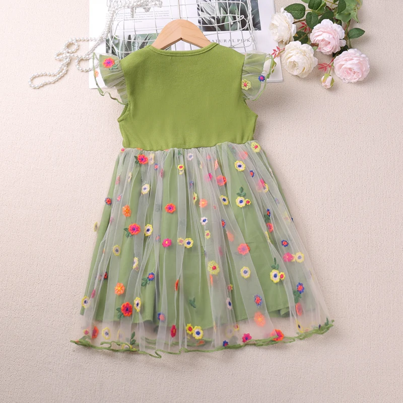 Floral Flutter Mesh Dress 3