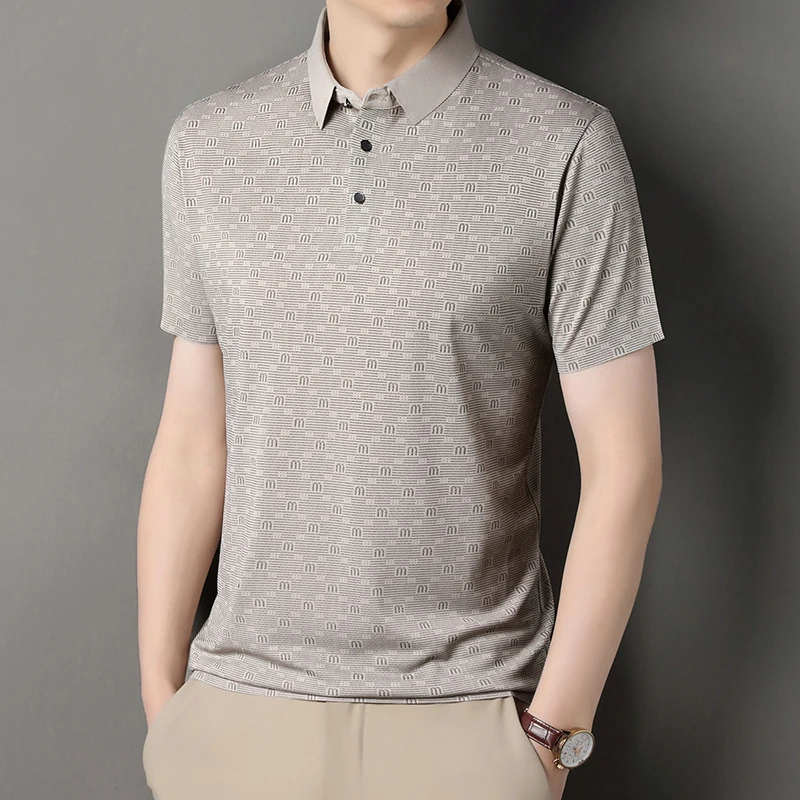 2026 Neue Herren Freizeitmode Bedrucktes Kurzarm-Polohemd Knitterfrei Atmungsaktiv Bequemes Vielseitiges Sommer-T-Shirt – Detail 12