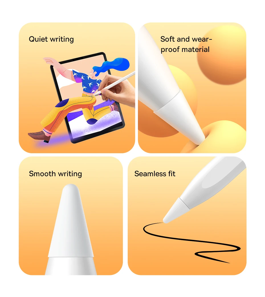 Baseus Smooth Writing Series Stylus Pen Tip Silicone Cover 12 pics description image 2