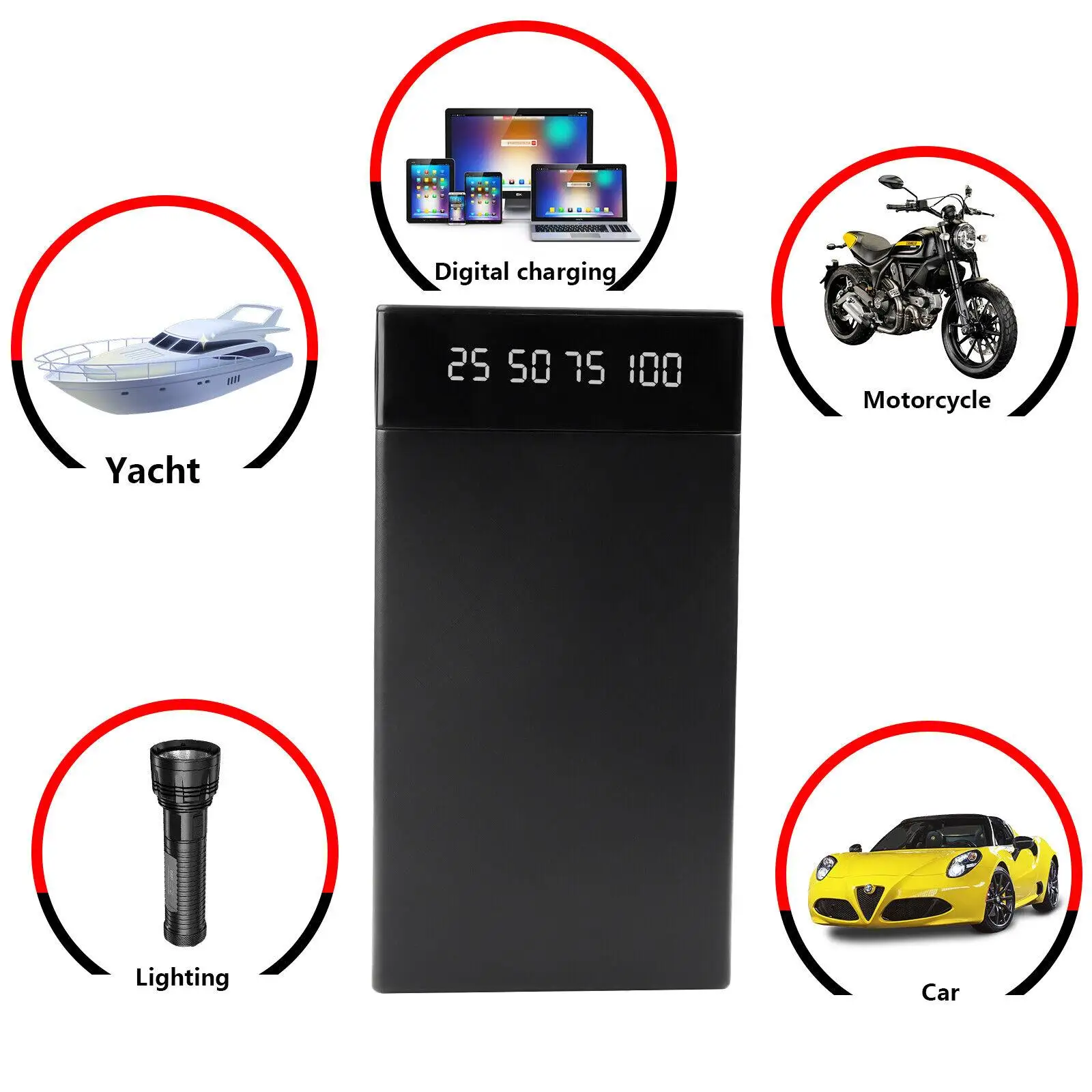 Jump Starter 600A Car Battery Charger Auto Power Bank Booster 12V Starting Device For Petrol Diesel