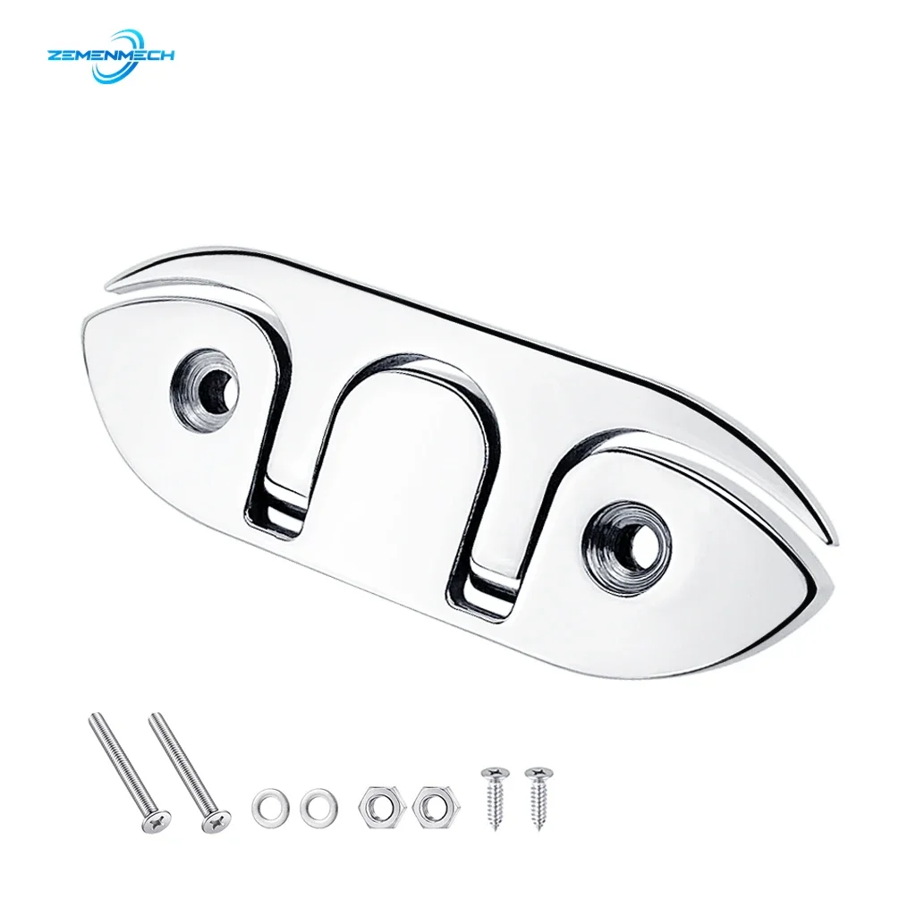 

120mm Boat Flip Up Folding Pull Up Cleat Dock Deck Marine Hardware Line Rope mooring Cleat Accessories 316 Stainless Steel