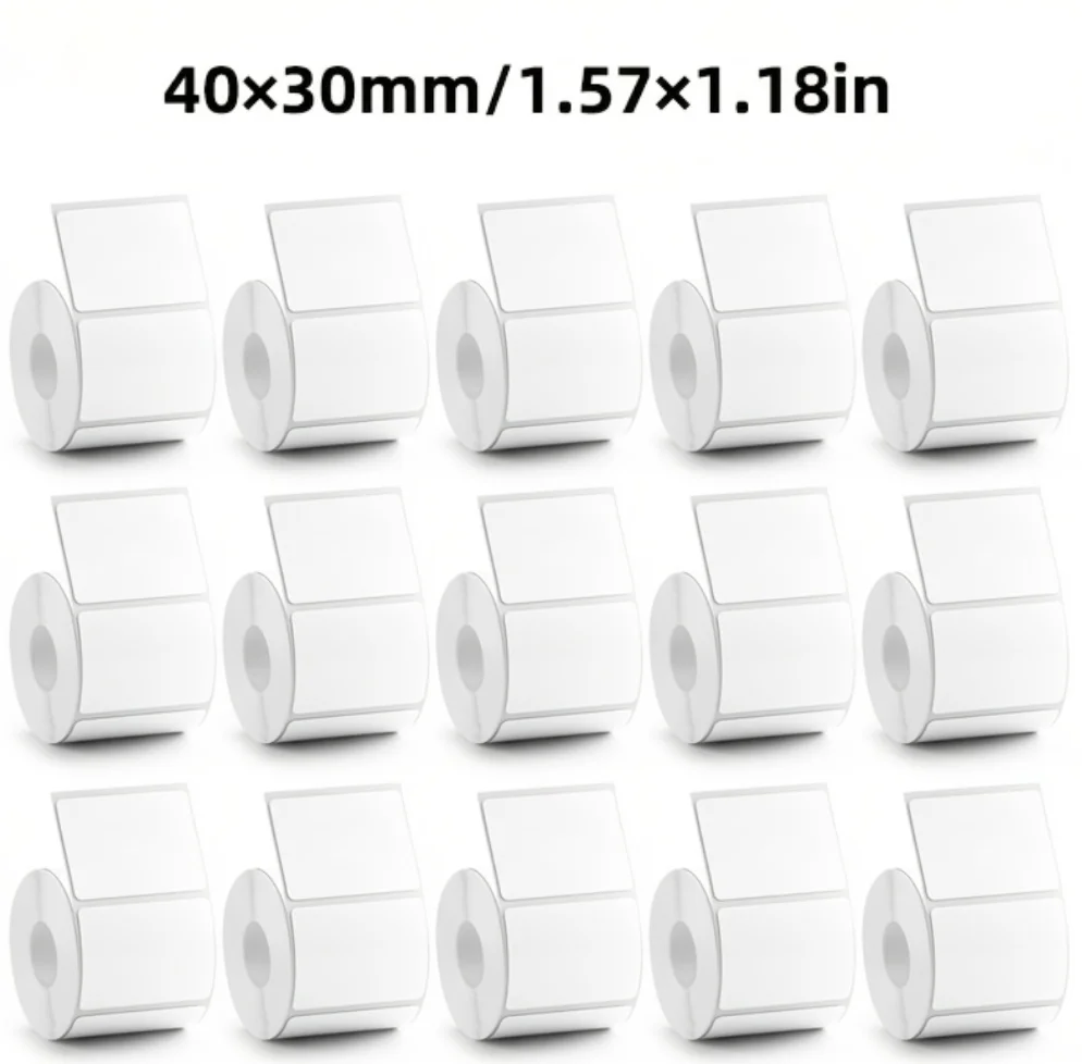 10롤 40×30mm 흰색 감열 라벨 230/롤 사무실 주소 및 소매점용 3중 보호 자가 접착 바코드 스티커