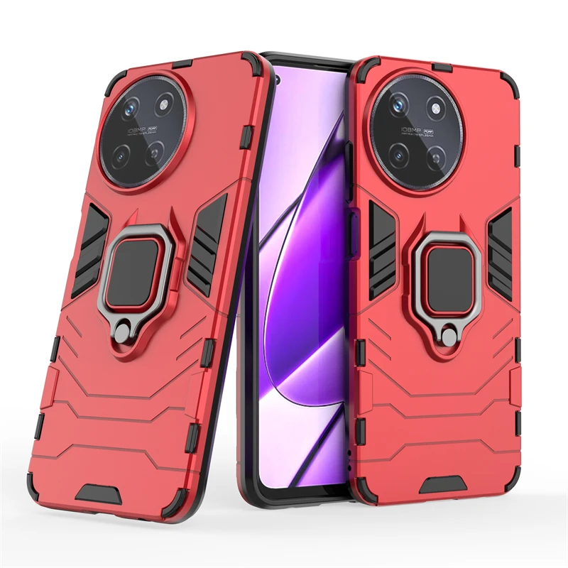 For OPPO Realme 11 Case Cover Realme 11 4G Capas New Phone Back Bumper Shockproof Magnetic Ring Holder Case For Realme 11 Fundas