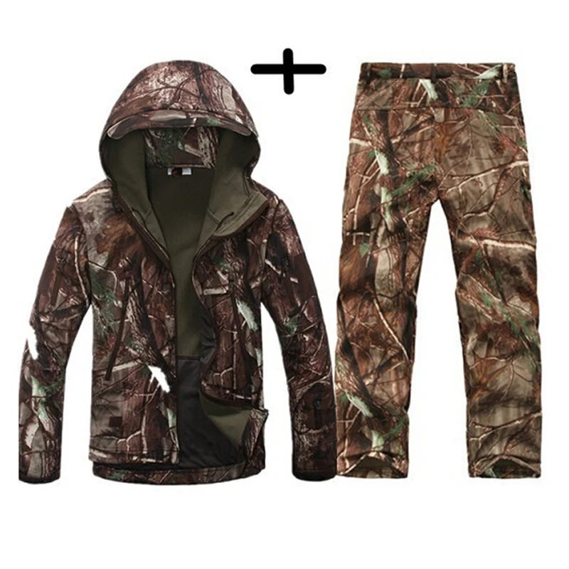 

TAD Gear Tactical Softshell Camouflage Jacket Set Men Army Windbreaker Waterproof Hunting Clothes Set Military Outdoors Jacket