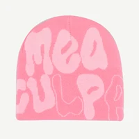 Mea Culpa Вязаные шапки для женщин и мужчин Пара Y2K What's In Fashion Bonnet Kpop Шерстяные шапочки с капюшоном Lady Caps Gorro шапка — изображение 4