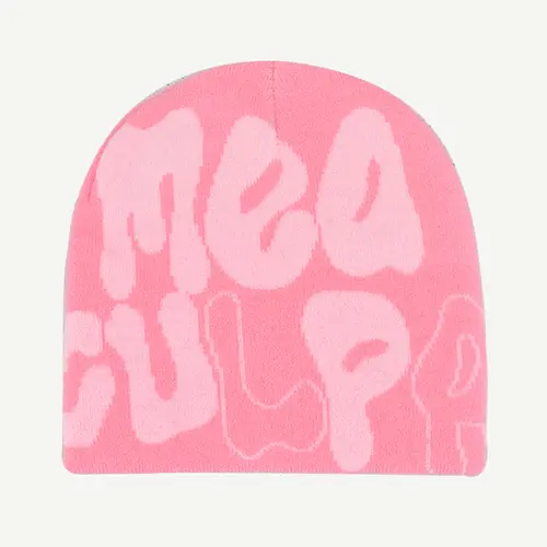 Mea Culpa Knitting Beanies Hat For Women Men Couple Y2K What's In Fashion Bonnet Kpop Wool Skullies Hoods Lady Caps Gorro шапка - Image 4