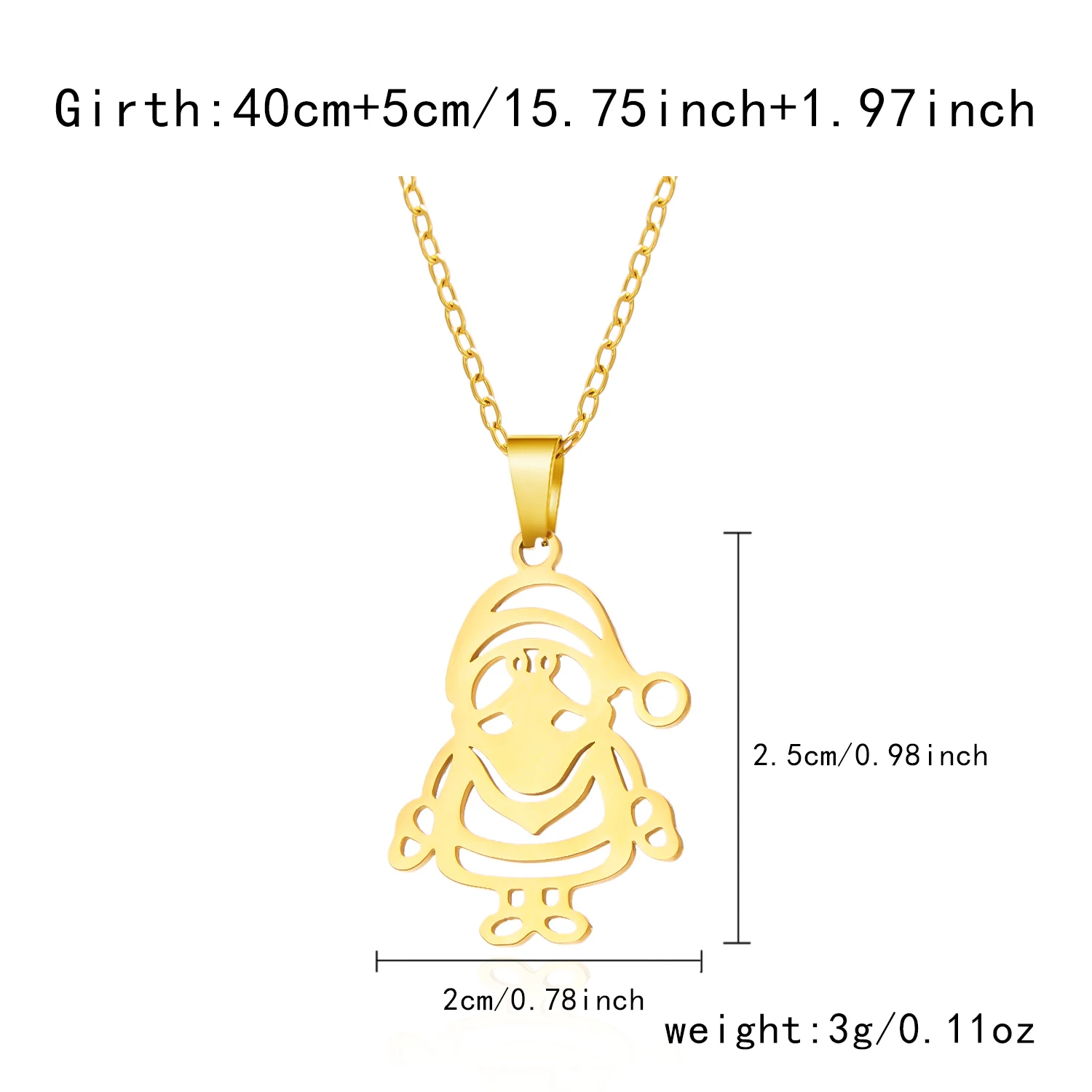 Verschiedene Stile, niedliche Weihnachts-Halskette mit Anhänger aus Edelstahl für Frauen, Weihnachtsmann, Weihnachtsbaum, Elch, Schneeflocke, Schmuck, Geschenk – Detail 1