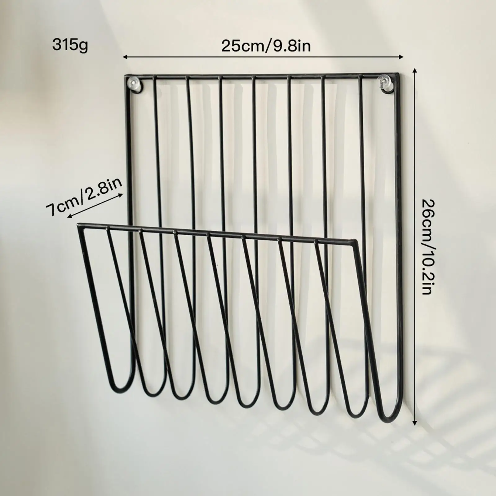 Wall Mount File Holder Magazine Rack Iron Versatile Decorative Newspaper Holder Mail Organizer for Papers Documents Brochures