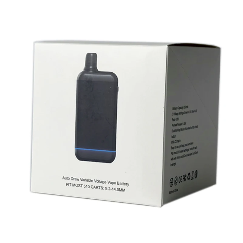 Auto Draw Variable Vape Mod Batterie eingebaut in 650mAh Batterie 3 Spannungs einstellung Box Mod Vorheizen Batterie Gewinde versteckte Karren_S444d8c76482d43358e3bb74598fb08faG