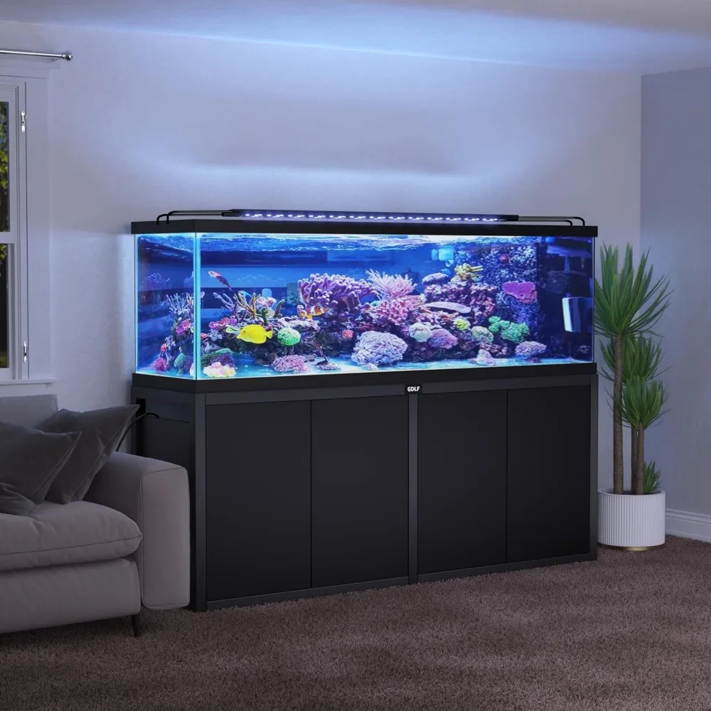 Fish Tank Stand Heavy Duty Metal Aquarium Stand Power Outlet Cabinet For Fish Tank Filters 125-150 Gallon