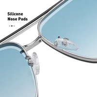 Lunettes de soleil dégradées pour hommes, grandes lunettes de soleil à monture métallique pour femmes 5