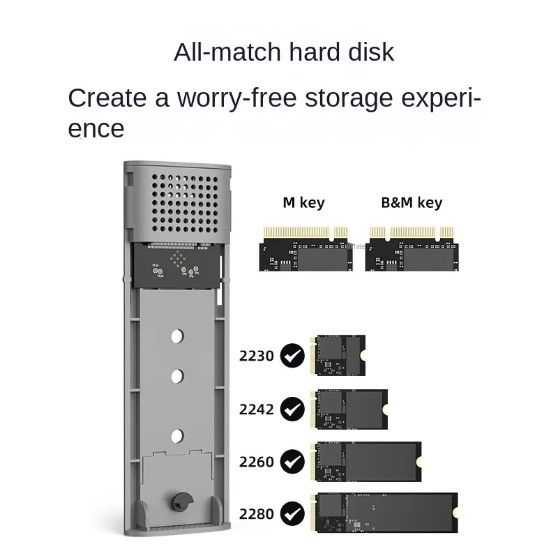Maiwo-ssd Gabinete de Disco Rígido para pc e Laptop Case Externo Suporte Dual Bay 10gbps M.2 Nvme Ssd Ferramenta Gratuita - Imagem 4