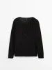 Ethereal MD 2024  autumn new style of Loose version hollow-out design sense solid color long-sleeved sweater 5