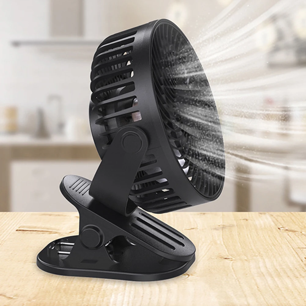 Portable Clip on Fan 3 Speeds Small Desk Fan 360 Rotate Personal Fan Camping Fan for Home Office Outdoor Travel