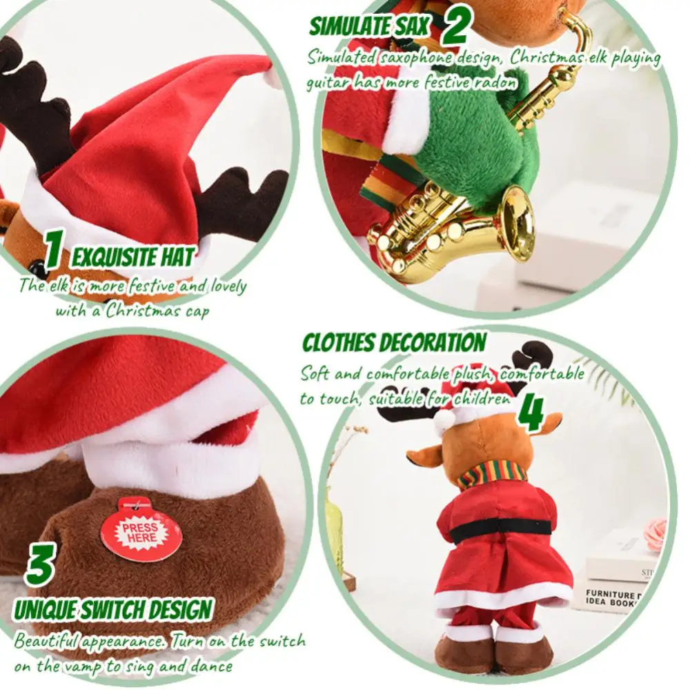 Christmas Electric Plush Toys Gifts Kids Singing Funny Dancing Creative Electric Toy Snowman Xmas Theme Twisting Plush Doll