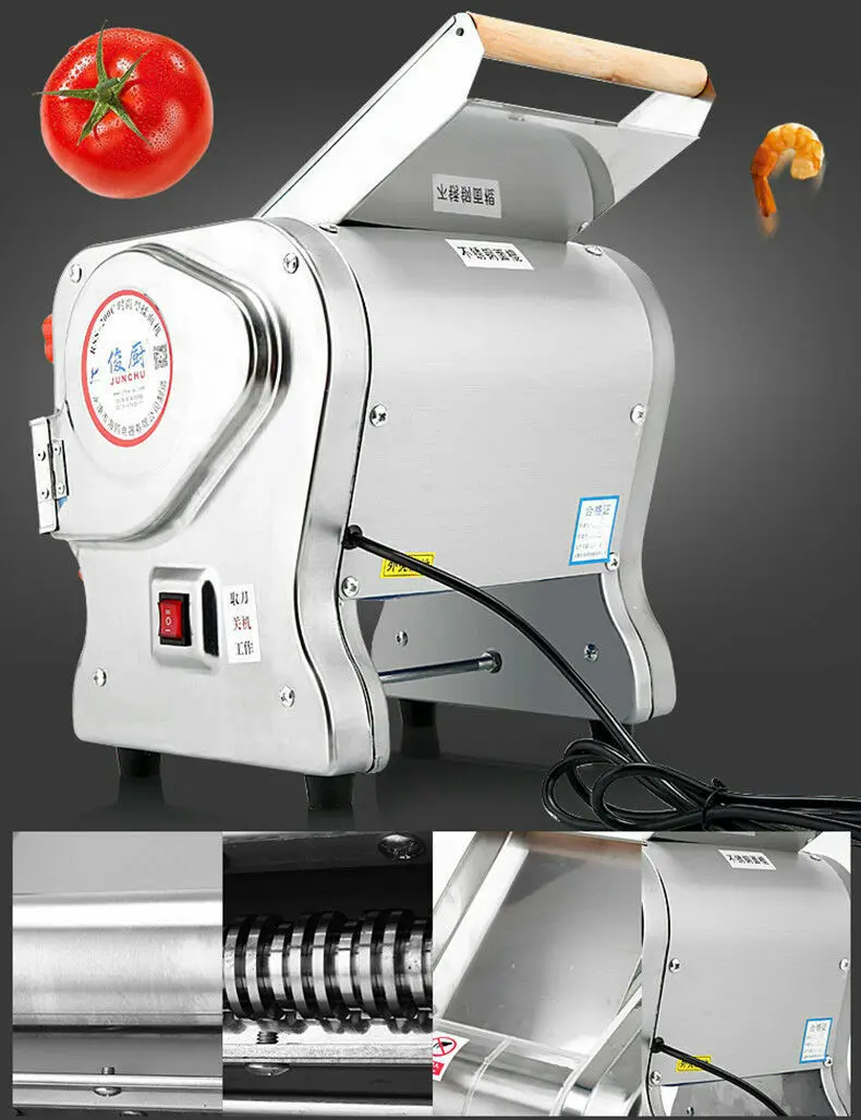 550W Electric Noodle Press Machine Stainless Steel Desktop Pasta Dumpling Maker Commercial Dough Roller Kneading Noodle Machine 5