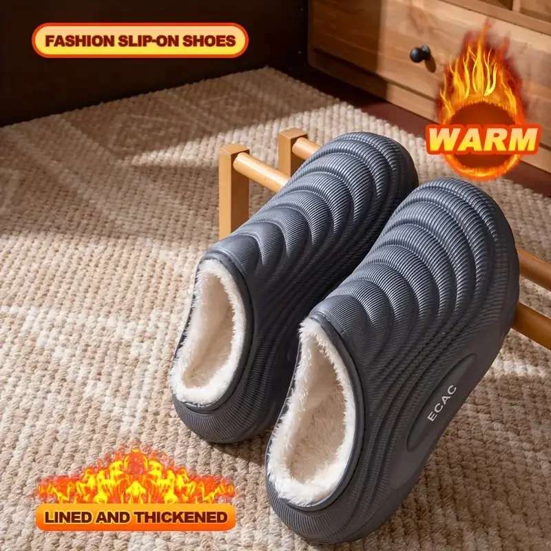Winter Men Women Slippers Indoor Leather House Waterproof Warm Home Fur Slipper Couple Shoes Plush Size Outdoors Non Slip Shoes_voghion.com