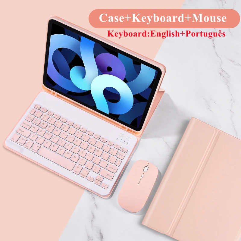 iPad Air Case with Pencil Holder and Wireless Bluetooth Keyboard & Mouse