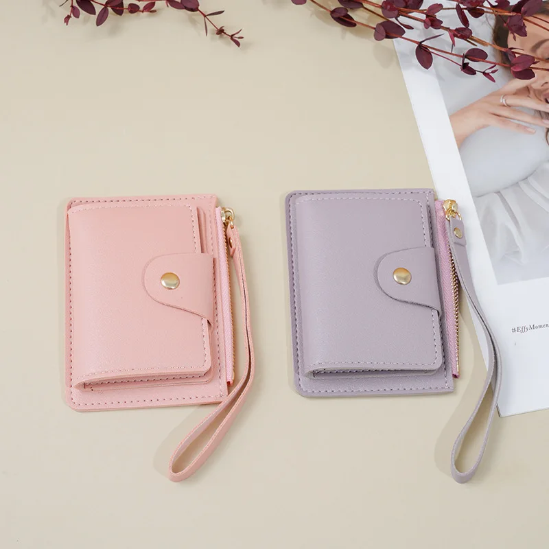 New Women Wallet Multi Card Slots Wristlet Coin Purse Ins Korean Style Student Small Wallet Card Holder