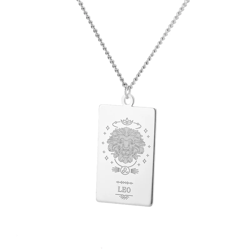 Collana Zodiacale Tarocchi In Acciaio Inox Oro | 12 Segni | Gioiello Dainty Con Catenina Regolabile | Regalo Donna