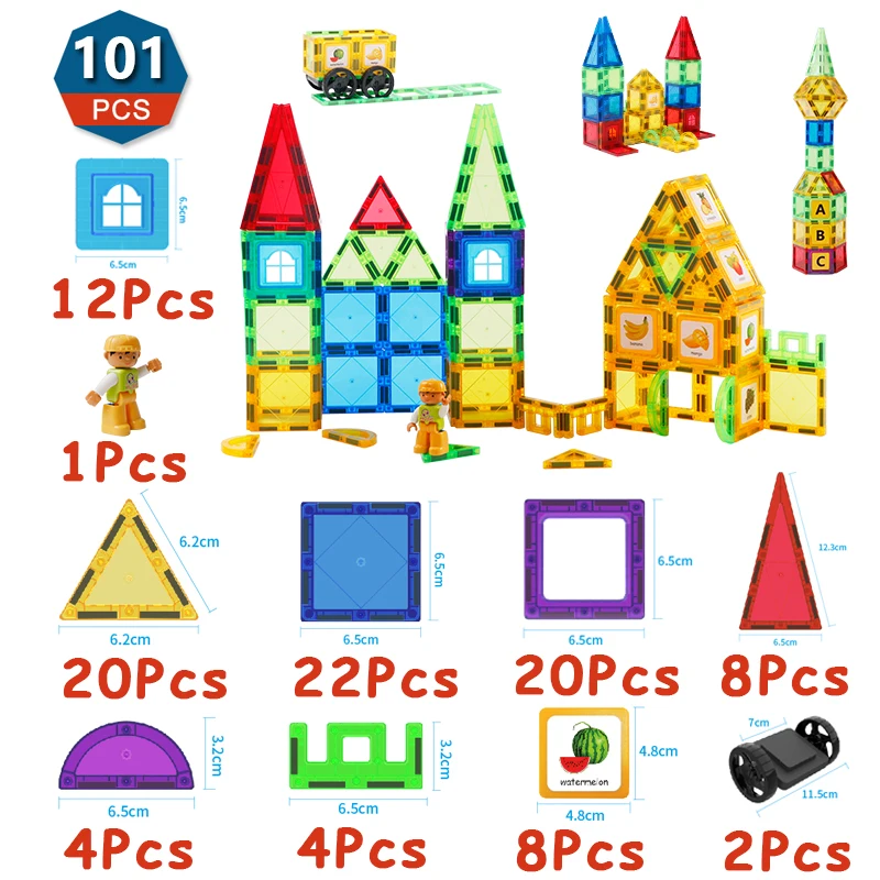 Romboss Magnetic Designer Construction Set Plastic Magnetic Sheet Construction Building Puzzle Boys Girls Children Toys Gifts