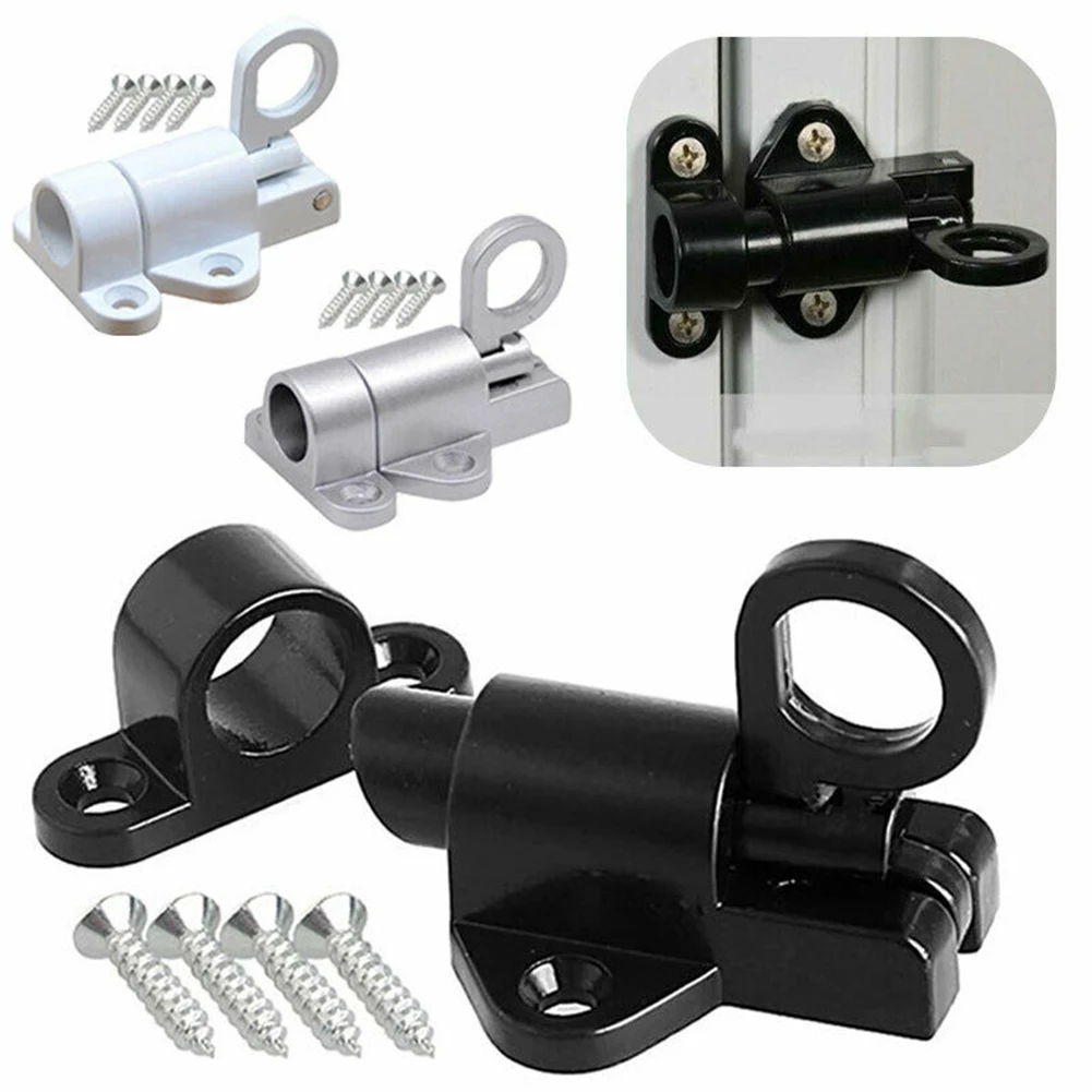 Aluminum Alloy Automatic Spring Latch Black/Gray/white Solid Aluminum Door And Window Latch Lock Furniture Hardware Accessories Door Latch