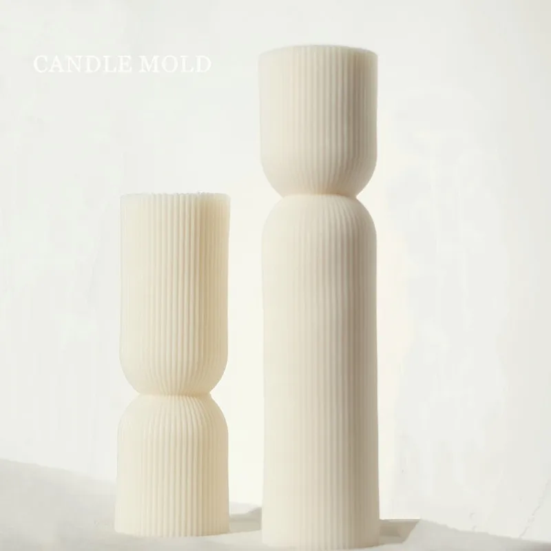 

Форма в полоску для свечей, форма для изготовления тотемной скульптуры, Свадебный декор, конусная колонна, уникальные волнистые силиконовые формы из соевого воска