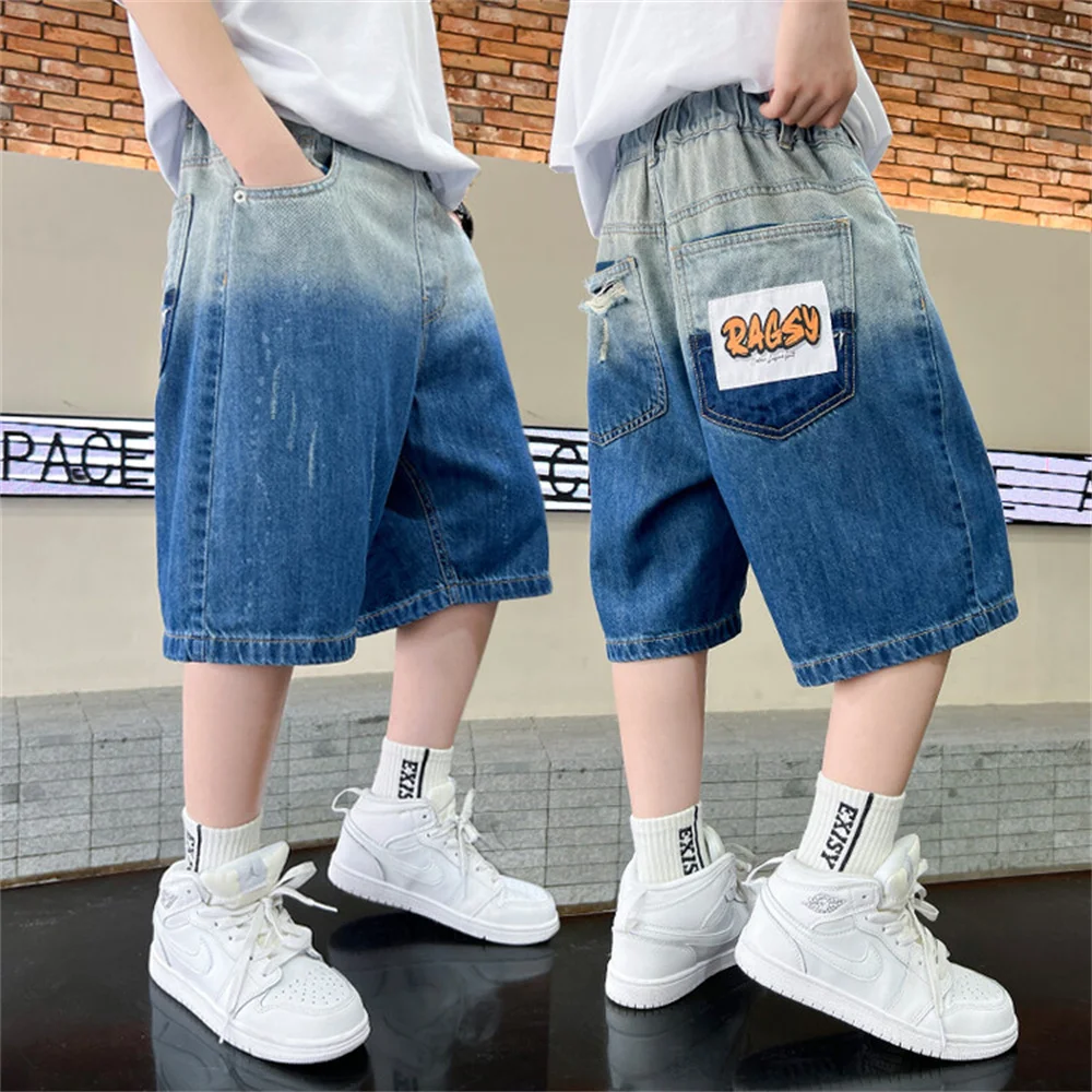 데님 반바지 소년 카프리, 어린이 루즈핏 캐주얼 바지, 어린이 청바지, 소년 데님 카프리, 91099 여름