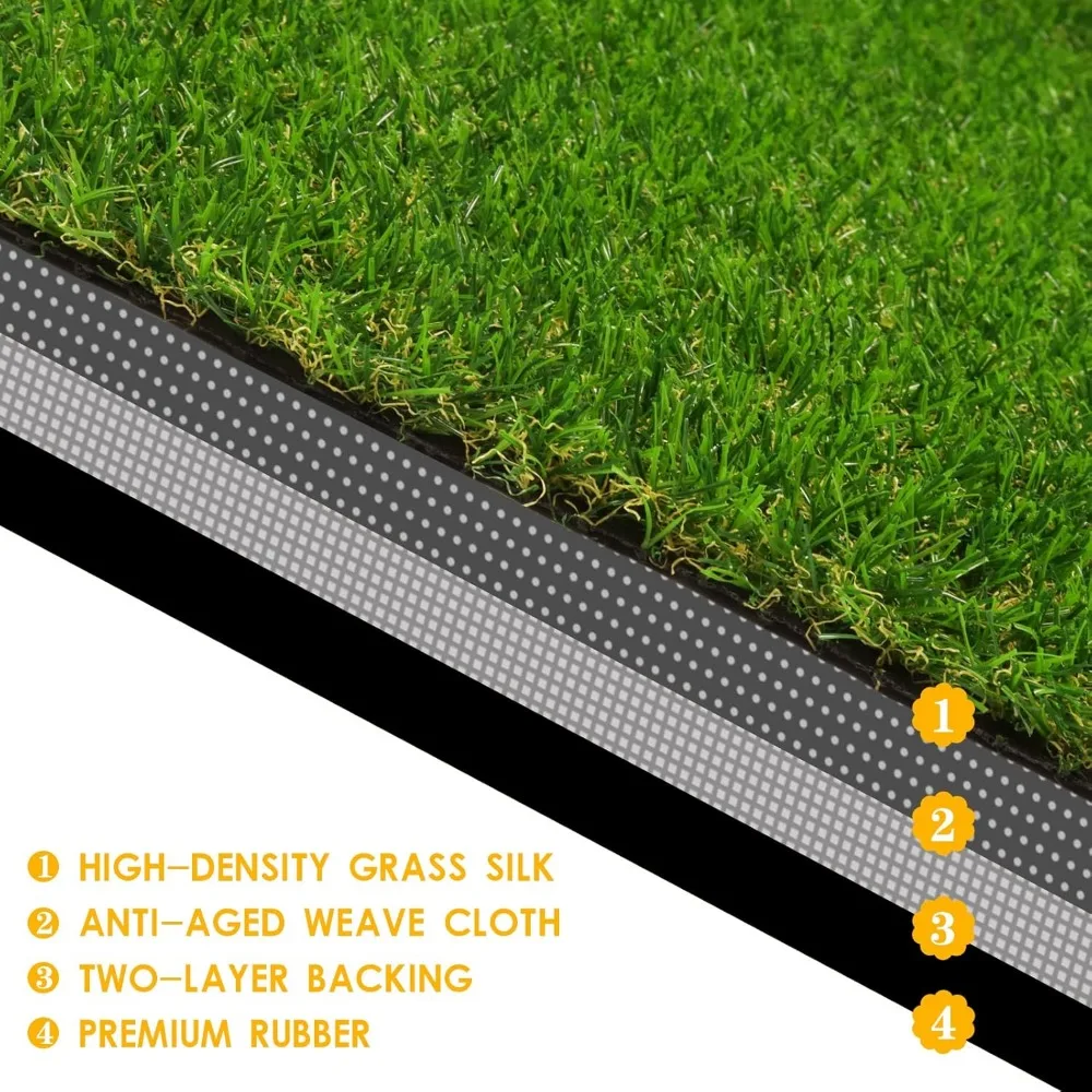 Realistic Artificial Grass Rug 10 FT x 12 FT Fake Faux Turf Grass,0.8" Patio Garden Lawn Landscape Balcony Synthetic Grasses Mat