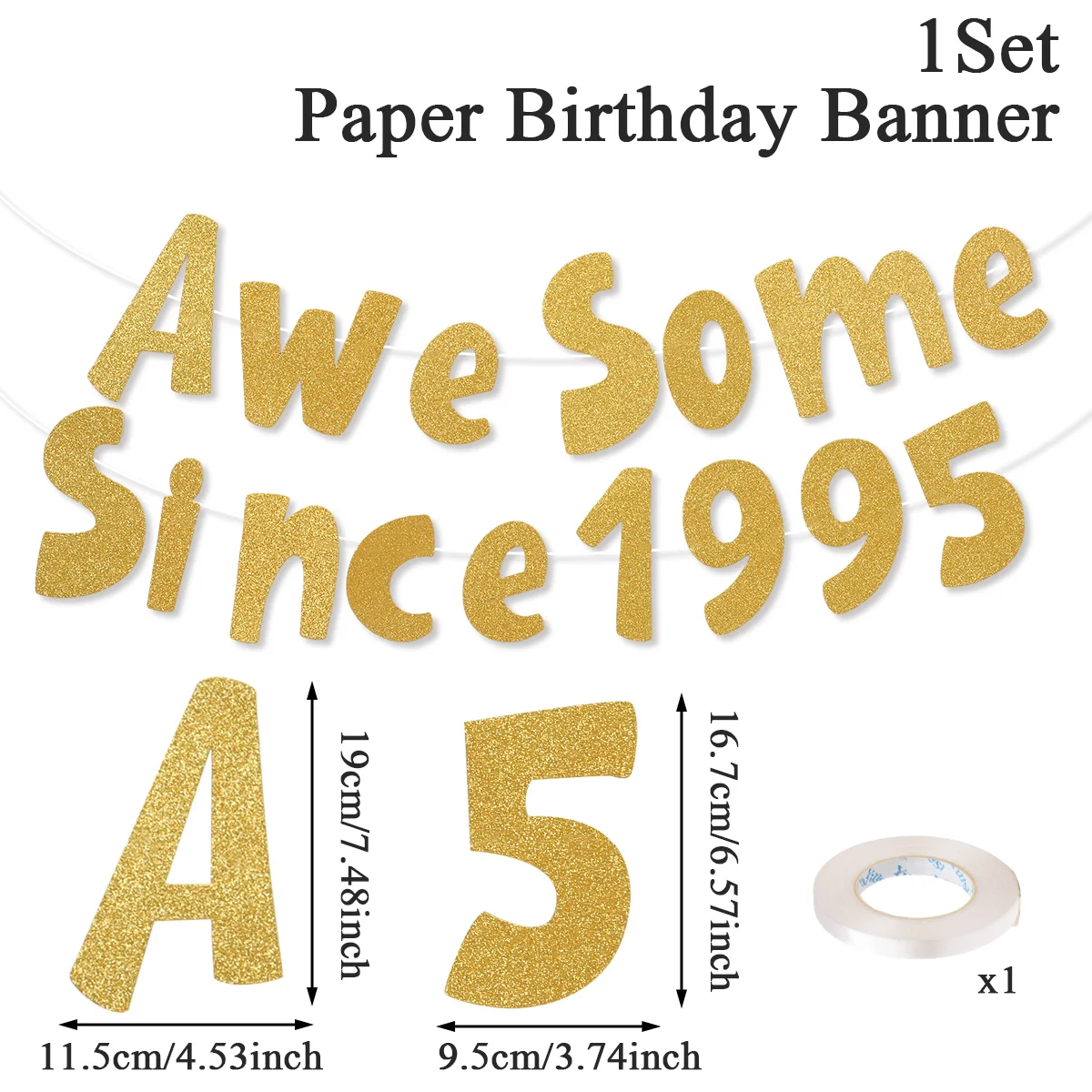 Awe Some Since 2007 1998 1980 1975 1965 Hanging Banner Birthday Party Decor  Adult 18 30 40 50 60 Year Old Birthday Garland Flag - AliExpress, image size:1200x1200
