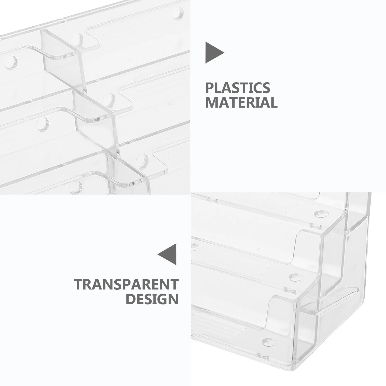 플라스틱 투명 명함 홀더 여러 슬롯 수평 디스플레이 스탠드 책상 사무실 리셉션 전문 카드용