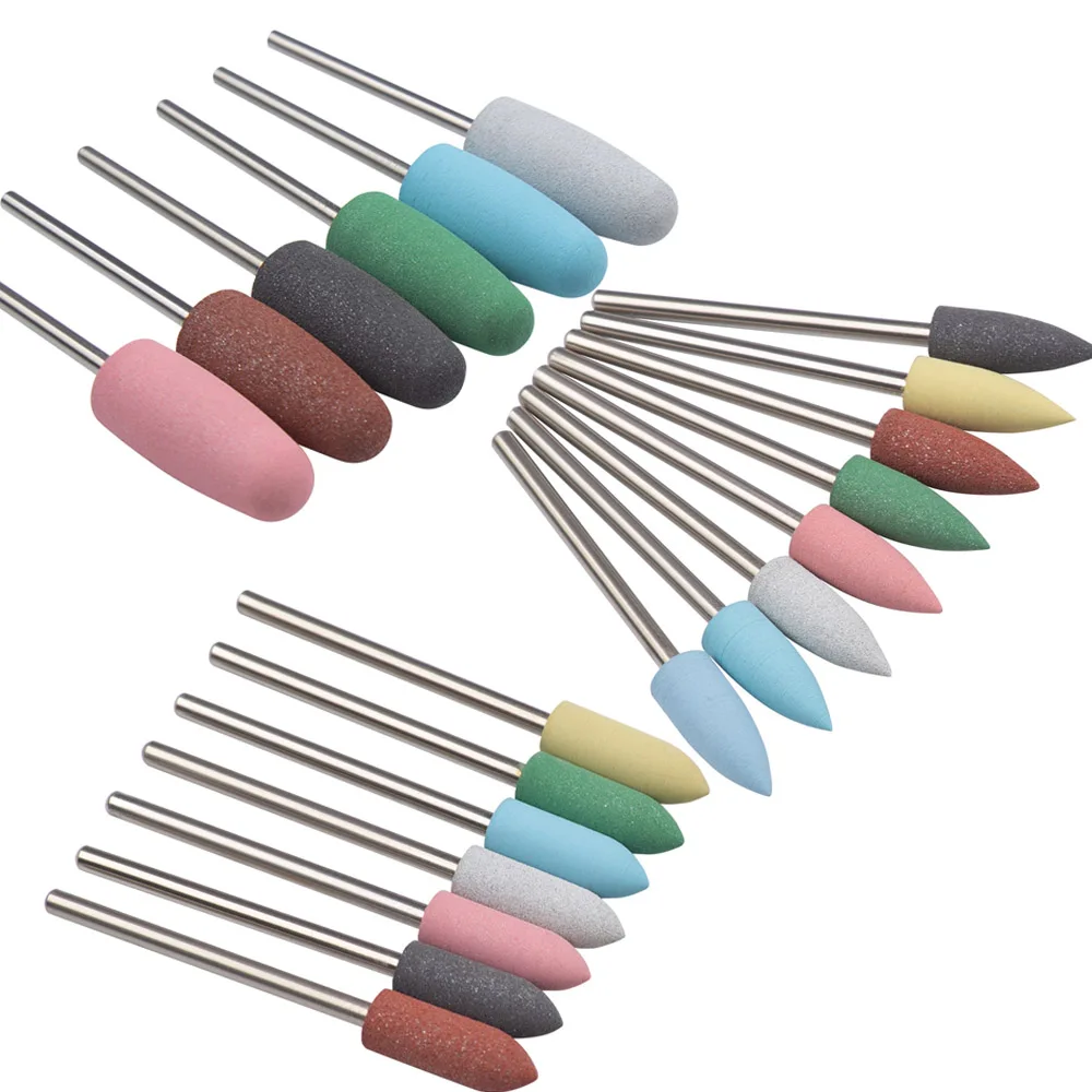 Rubber Silicone Milling Cutter for Manicure Stones Nail Drill Bit Machine Manicure Accessories Nail Buffer Polisher Grinder Tool nail drill bit