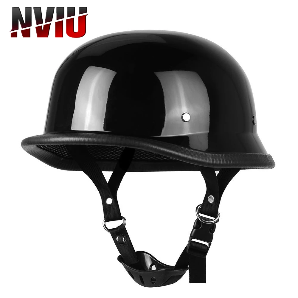 

Half Face German Helmet Open Face Helmet Motorcycle Helmet Vintage Motorcycle Cruiser Outdoor Bright Black Car-styling DOT