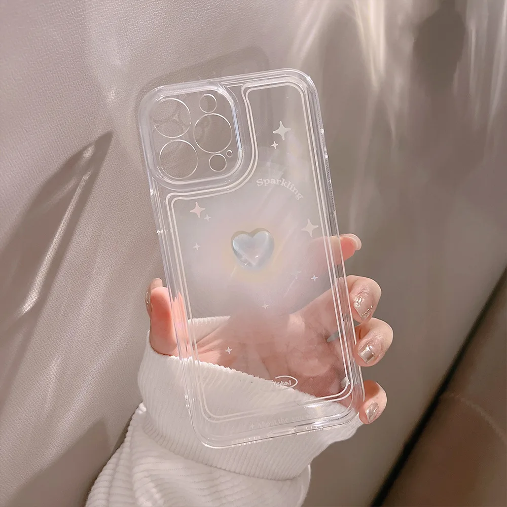 z flip3 case For IPhone cases Three-dimensional crystal love pattern mobile phone case For 11 12 13 Pro Max X XS Max XR 7Plus 8Plus samsung galaxy z flip3 case