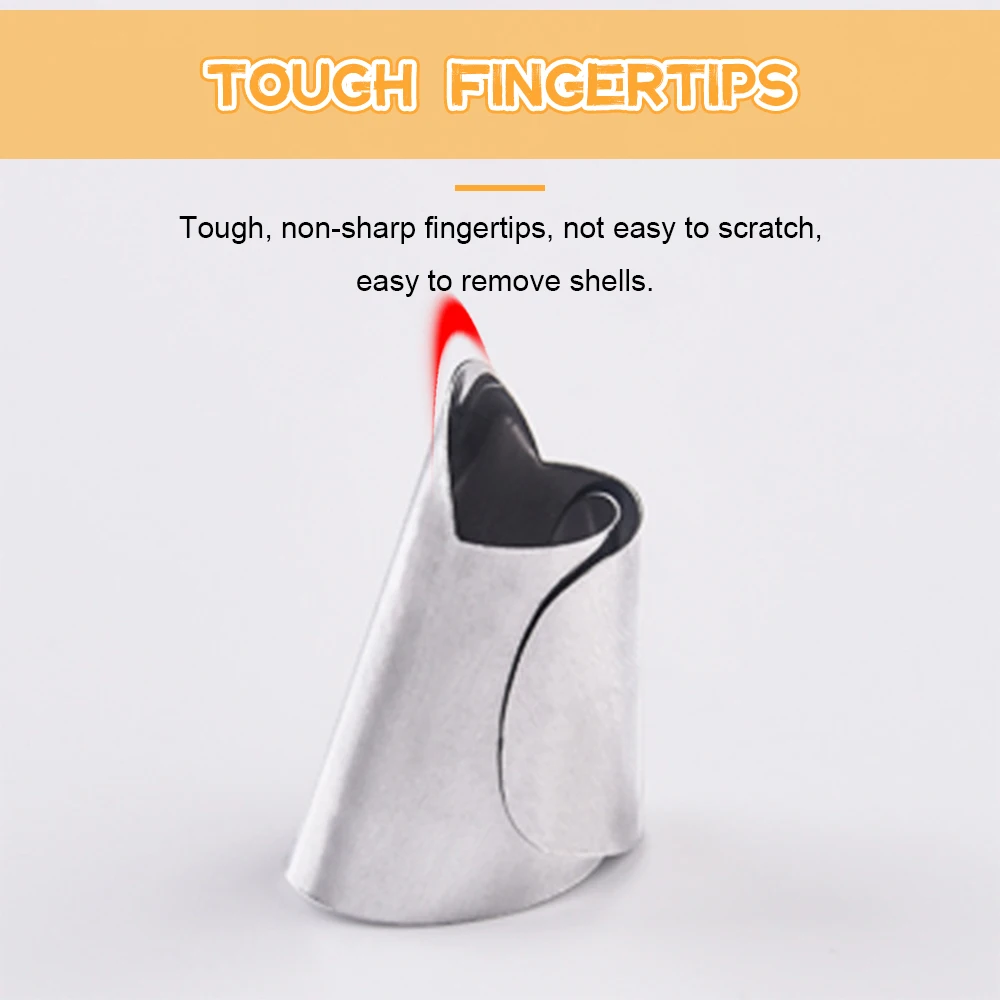Oauee Stainless Steel Fruit Peel Finger Protector Kitchen Pick Vegetables Gadget Stripping Beans Garlic Peeler Finger Guard finger protector finger guard