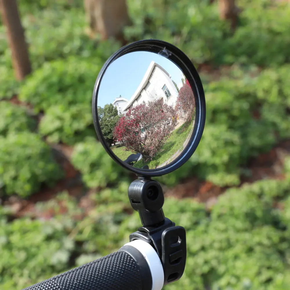 1pc Bike Rearview Handlebar Convex Mirror Wide-angle Cycling Rear View 360 Rotate Adjustable Rearview Mirror for Bicycle