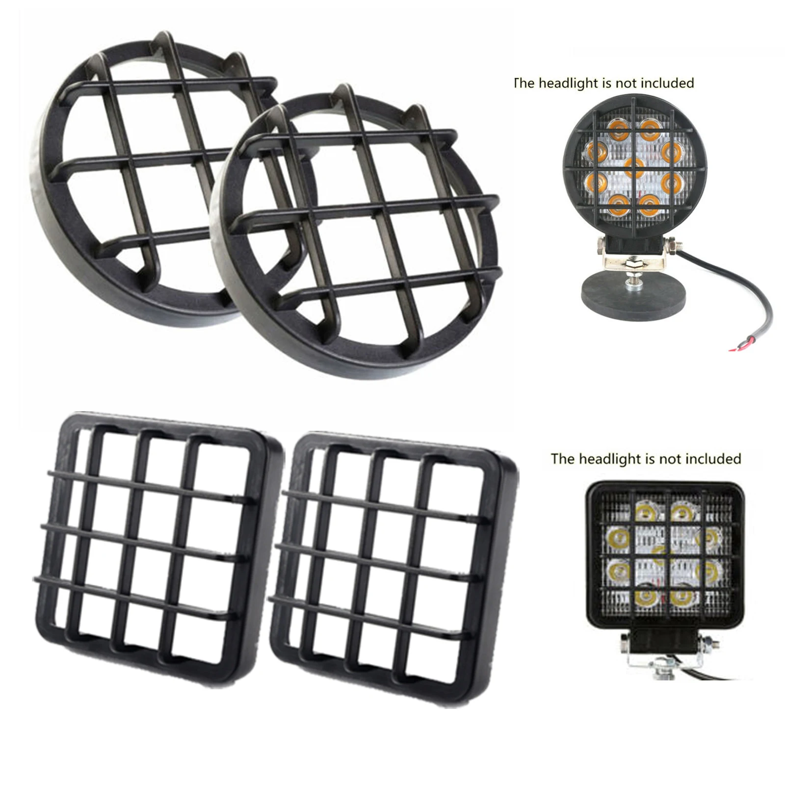2pcs Black LED Lens Cover Anti collision Cover Protection Covers for