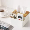 Wooden Cover Tissue Box Holder Kitchen Restaurant Home Simple Desktop Plastic Storage Boxes 6